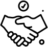 Handshake representing a personalized approach to clients and projects